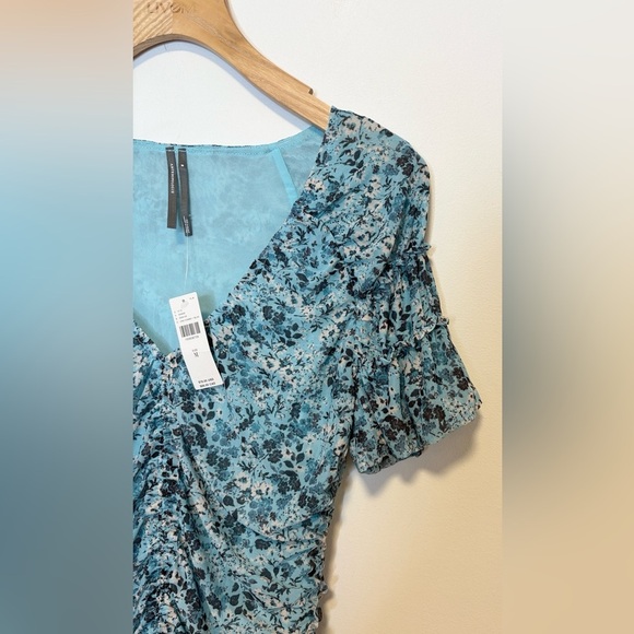 Anthropologie Short-Sleeve Shirred Mesh Top NWT , sz : medium - Picture 7 of 10